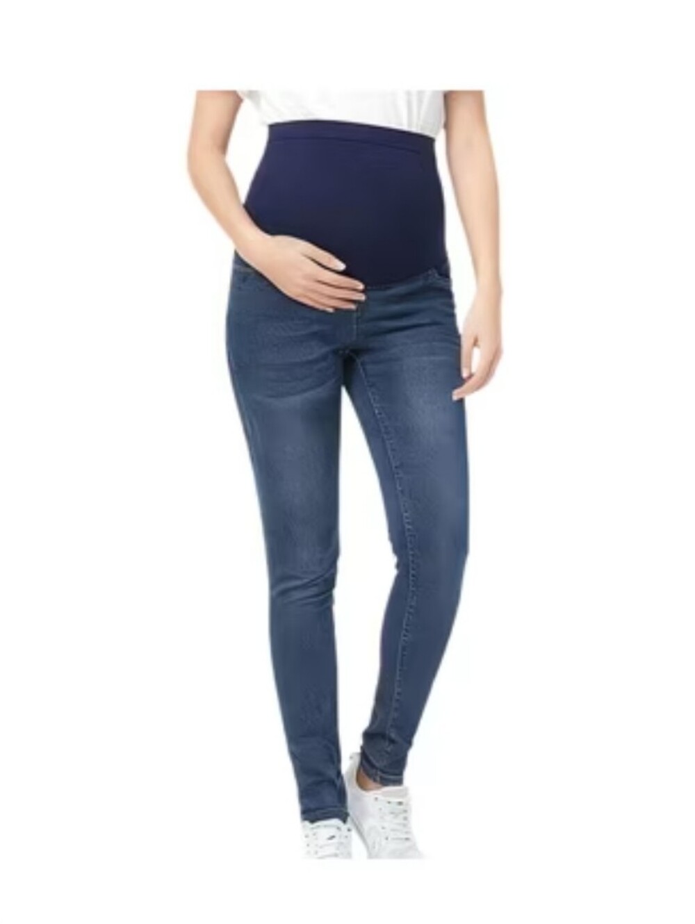 Navy Maternity Jeggings with Stretch Waistband